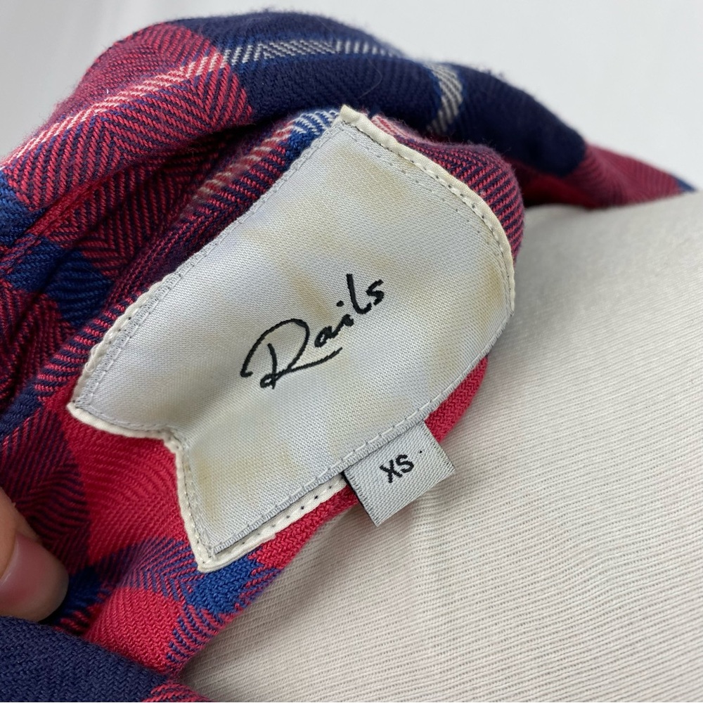 Rails Red & Blue Plaid Button Up Short Sleeve Shi… - image 5